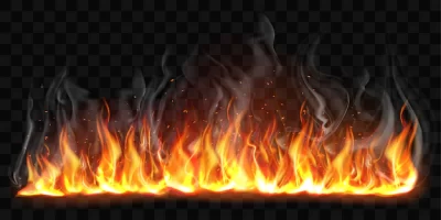 Free Vector | Vector realistic burning fire flames with smoke