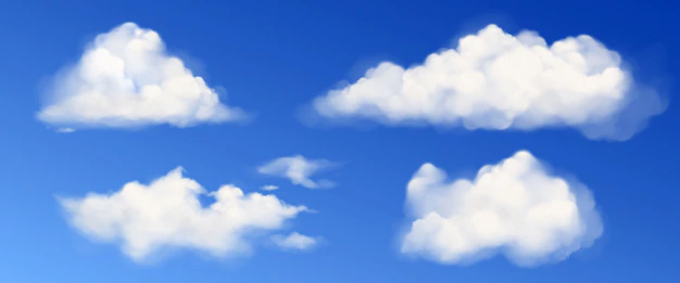 Free Vector | Vector white fluffy clouds in blue sky