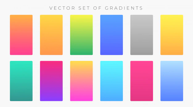 Free Vector | Vibrant colorful gradients swatches set