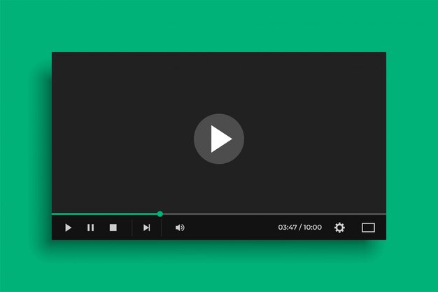 Free Vector | Video media player in flat black style