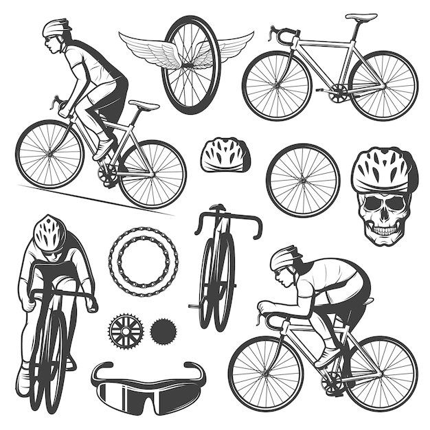 Free Vector | Vintage cycling elements collection