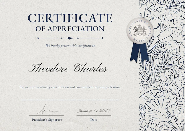 Free Vector | Vintage floral certificate template in classy style