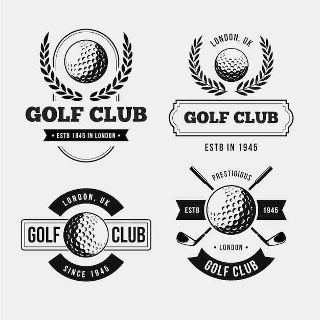 Free Vector | Vintage golf logo collection in monochrome