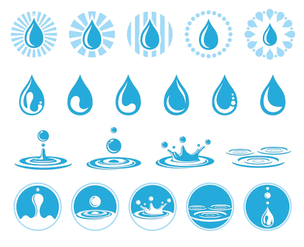 Free Vector | Water drops set on white