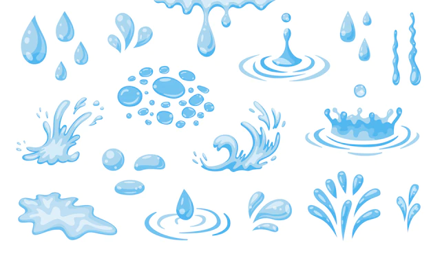 Free Vector | Water splashes flat icon set