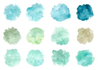 Free Vector | Watercolor abstract green stain collection