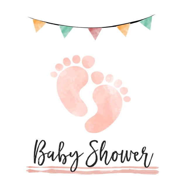 Free Vector | Watercolor baby shower card  with footprints