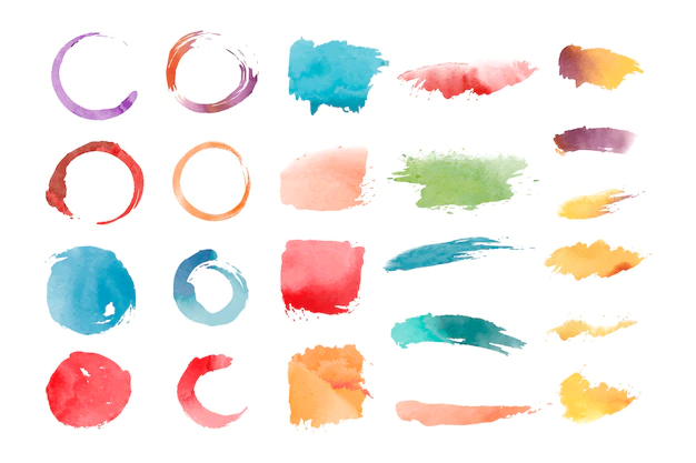 Free Vector | Watercolor geometric shapes vector set