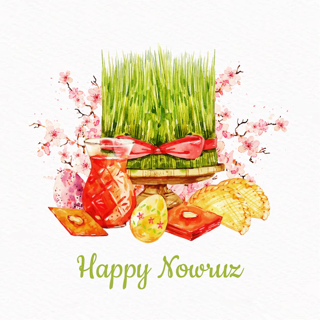 Free Vector | Watercolor nowruz event illustration