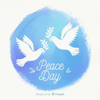 Free Vector | Watercolor peace day composition with lovely dove