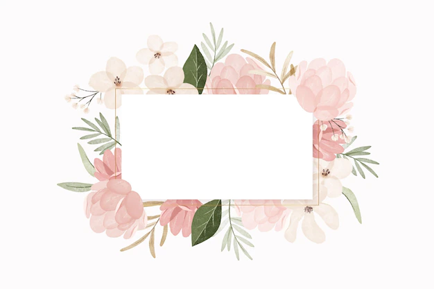 Free Vector | Watercolor vintage flowers with white frame