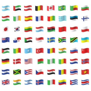 Free Vector | Waving flag icon collection