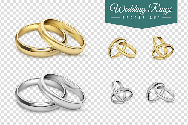 Free Vector | Wedding rings set