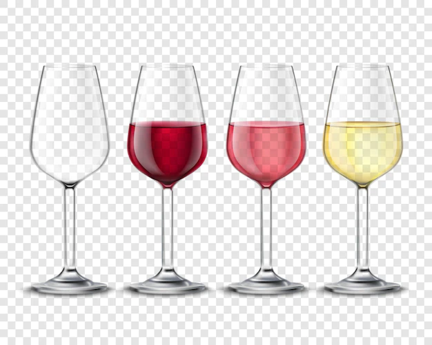 Free Vector | Wineglasses alcohol drinks set transparent poster