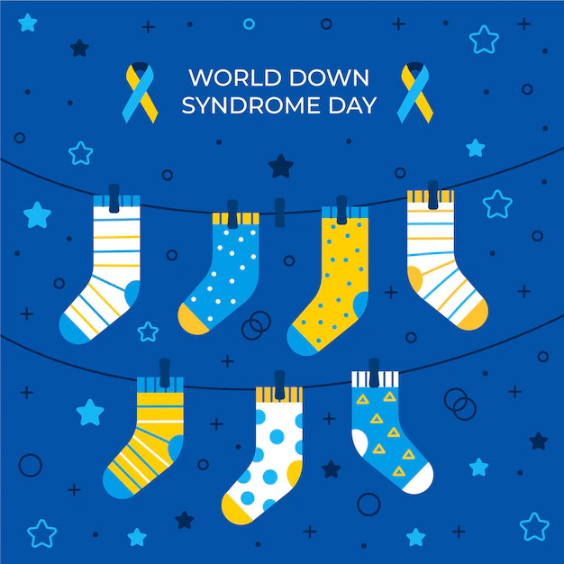 Free Vector | World down syndrome day illustration with hanging socks