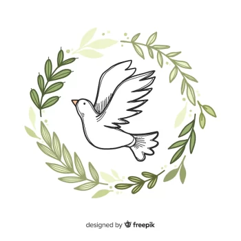 Free Vector | World peace day background with dove in hand drawn style
