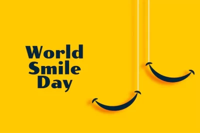 Free Vector | World smile day yellow banner