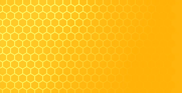 Free Vector | Yellow hexagonal honeycomb mesh pattern with text space