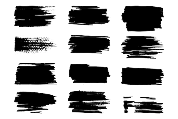 Free Vector | Ink brush stroke collection