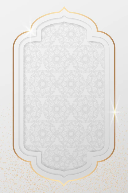 Free Vector | Arabic pattern in a shiny gold frame