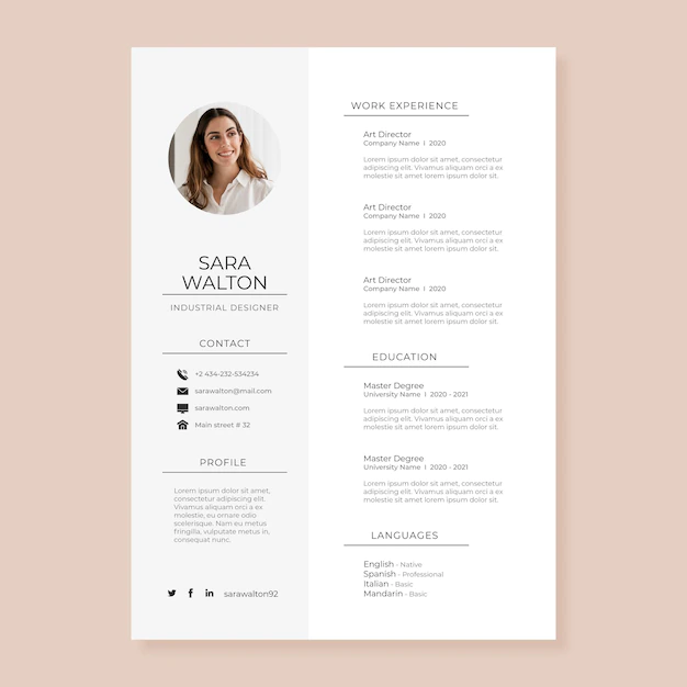 Free Vector | Minimalist cv template