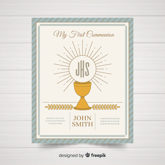 Free Vector | First communion invitation template