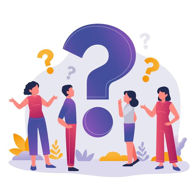 Free Vector | Flat people asking questions illustration