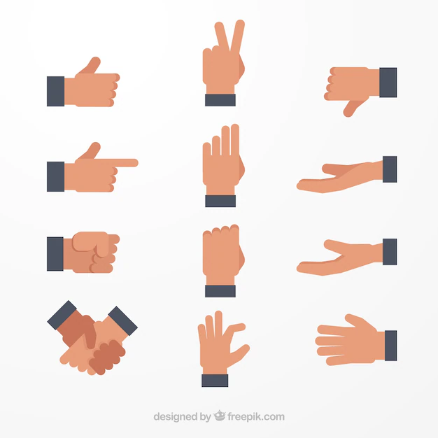 Free Vector | Hands collection with different poses in flat syle