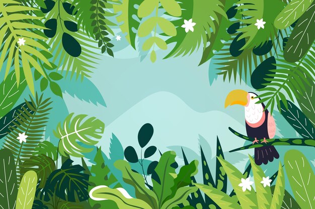 Free Vector | Organic flat jungle background