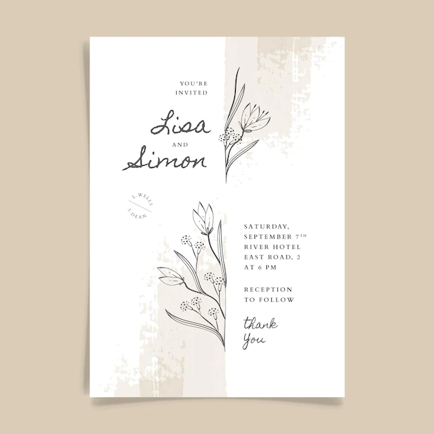 Free Vector | Wedding invitation template