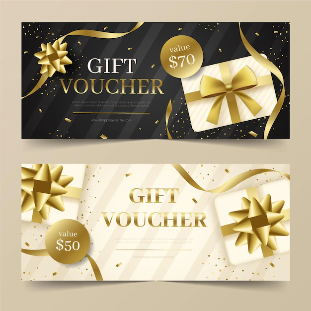 Free Vector | Realistic gift voucher banners