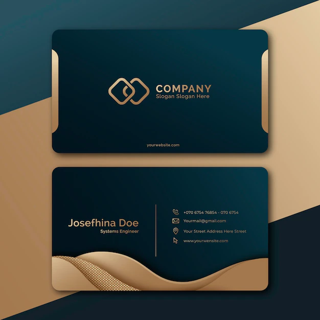 Free Vector | Gradient golden luxury horizontal business card template