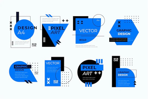 Free Vector | Graphic design labels in geometric style