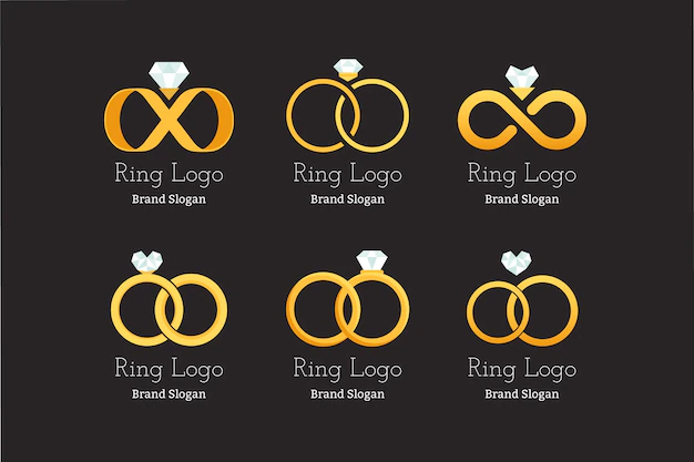 Free Vector | Flat ring logo template collection