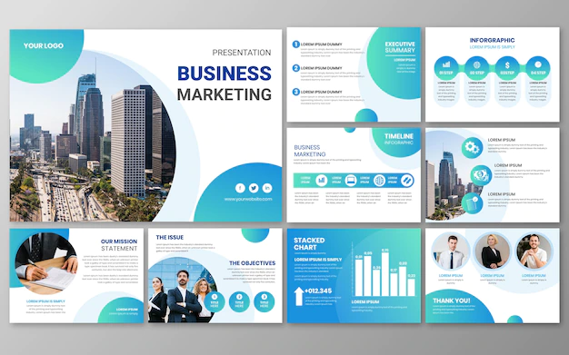 Free Vector | Gradient business presentation templates