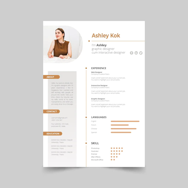 Free Vector | Minimalist cv template