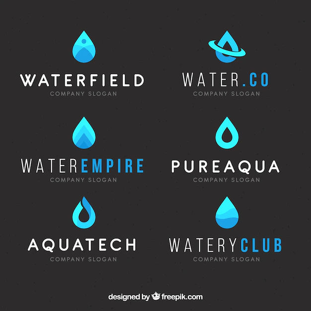 Free Vector | Water logos collection for companies in flat style