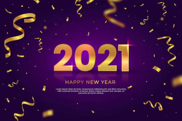 Free Vector | Confetti new year 2021 background