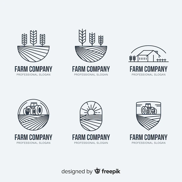 Free Vector | Flat farm logo collection