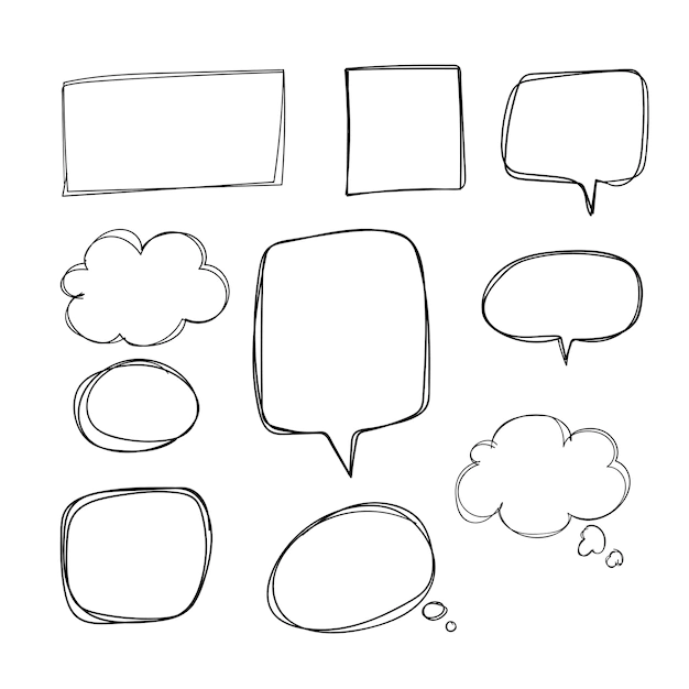 Free Vector | Hand drawn speech bubble collection