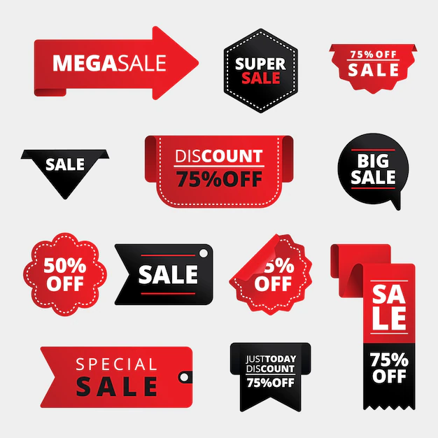 Free Vector | Realistic sales label collection