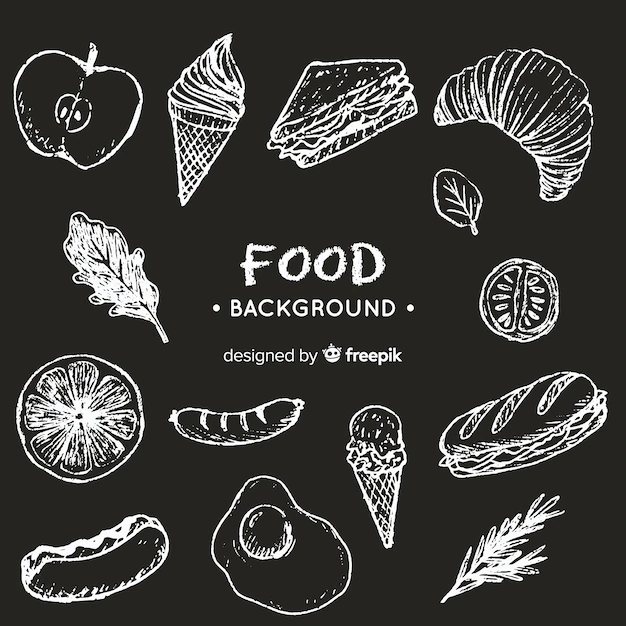 Free Vector | Blackboard food background