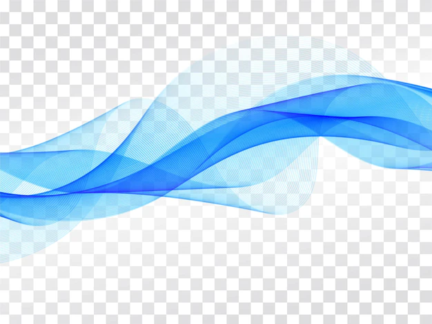 Free Vector | Elegant blue wave flowing transparent background vector