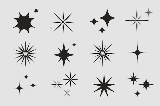 Free Vector | Flat sparkling star collection