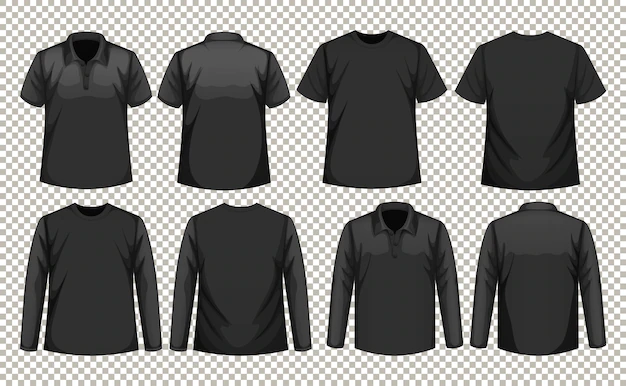 Free Vector | Set of different types of shirt in same color