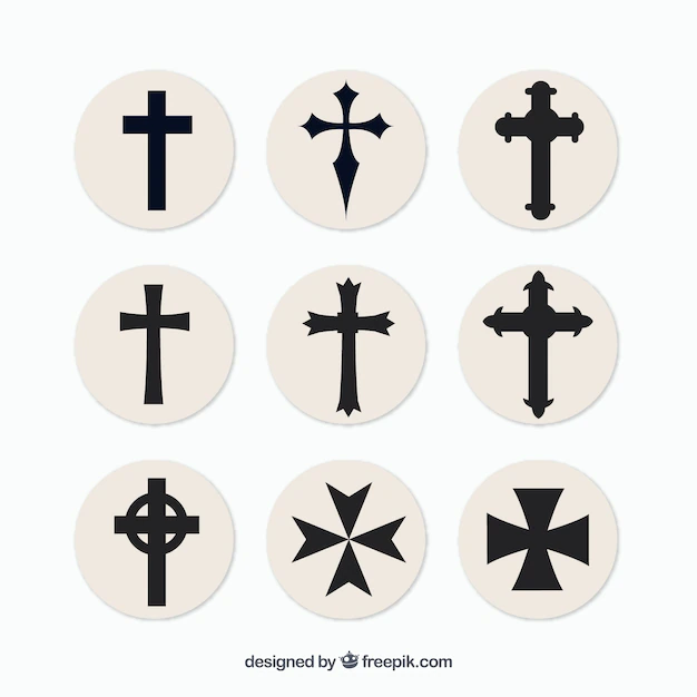 Free Vector | Silhouette christian cross collection
