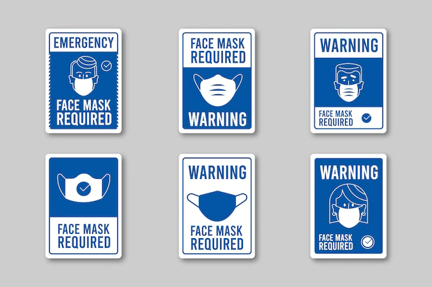 Free Vector | Face mask required sign collection