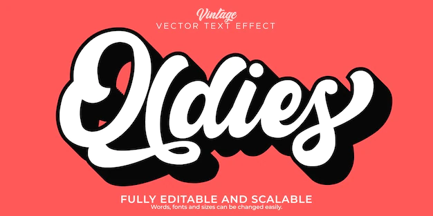 Free Vector | Retro, vintage text effect, editable 70s and 80s text style