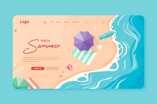 Free Vector | Hello summer landing page