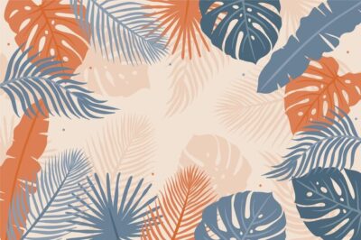 Free Vector | Hand drawn tropical leaves background